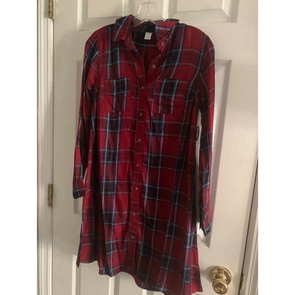 Old Navy Plaid Twill Swing Dress XS